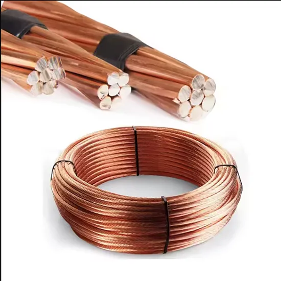 Grounding System Conductor Bare Copper Clad Steel Earth Conductor Wire Electric Stranded Cable for Underground Applications 