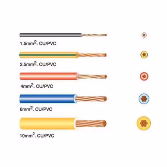 China Manufacturer BV 450/750V 1.5mm 2.5mm 4mm 6mm Single/Stranded Bare Copper House Wire